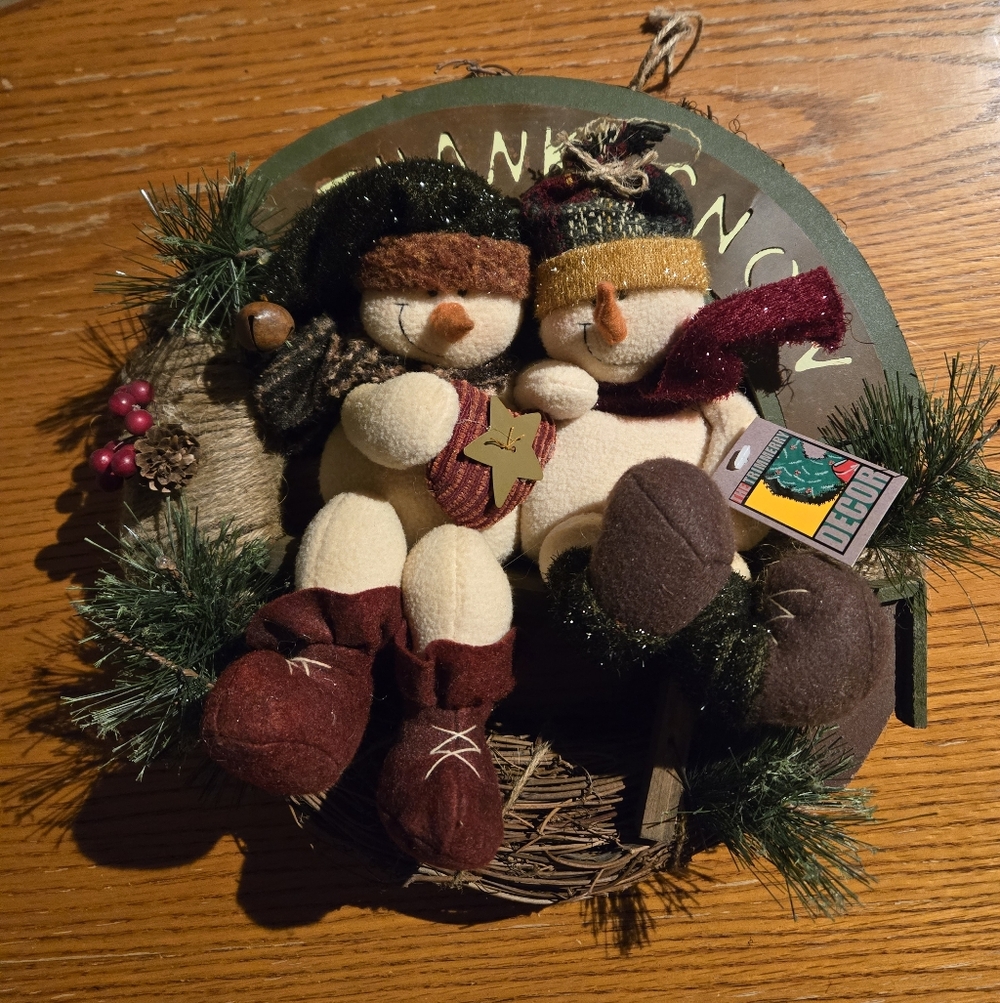 Festive Snowman Holiday Wreath